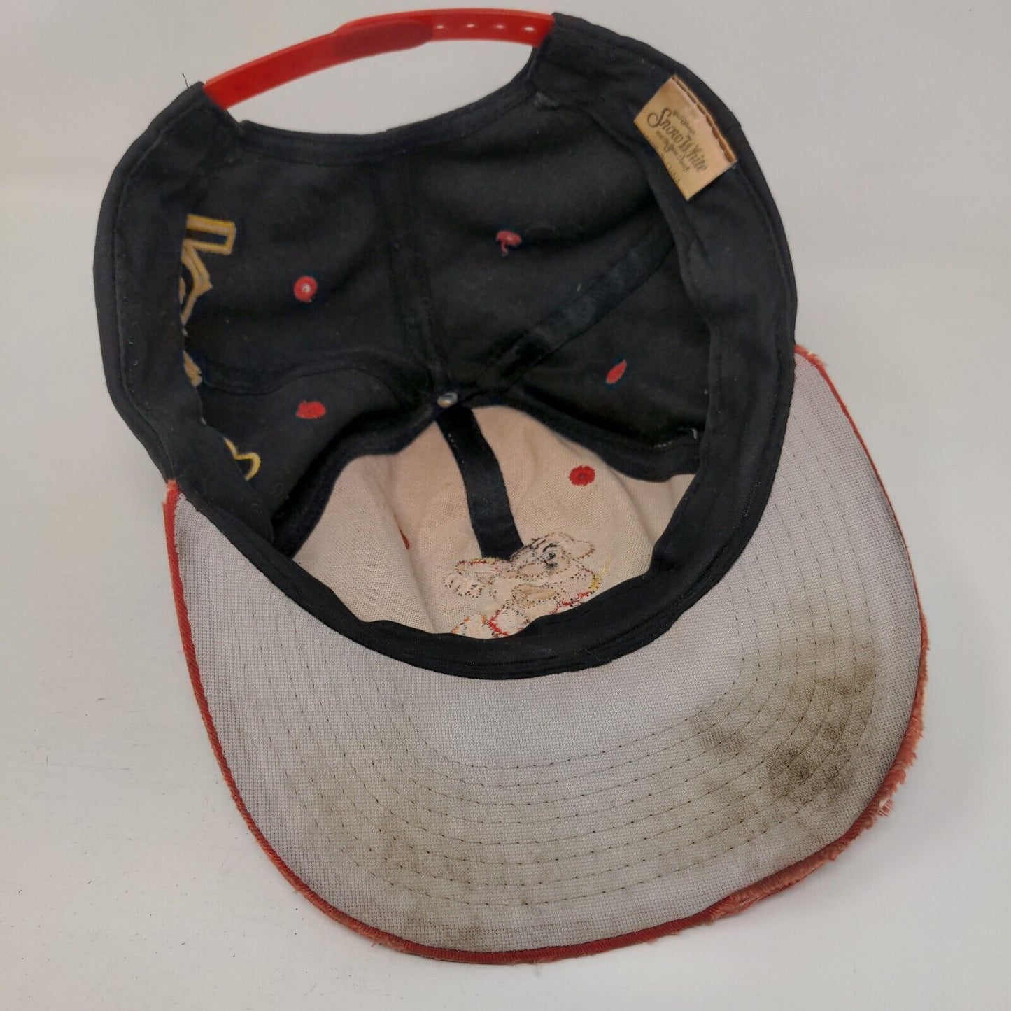 Disney Snow White & The Seven Dwarves Snapback Hat Black OSFA Grumpy Distressed