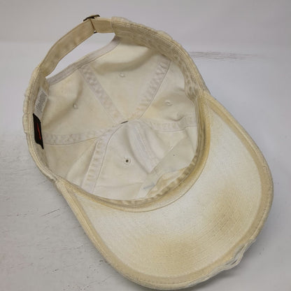 Nike Baseball Cap Beige Black Embroidered Swoosh Slideback Cotton Hat Vintage