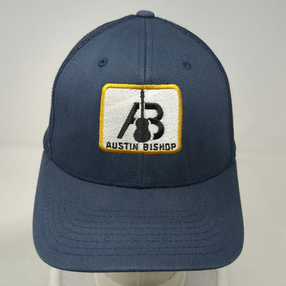 Yupoong Blue Trucker Hat One Size Austin Bishop Guitar Patch Snapback Mesh