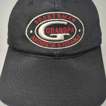 Sportsman Grandpa Snapback Hat Black One Size Adjustable Embroidered