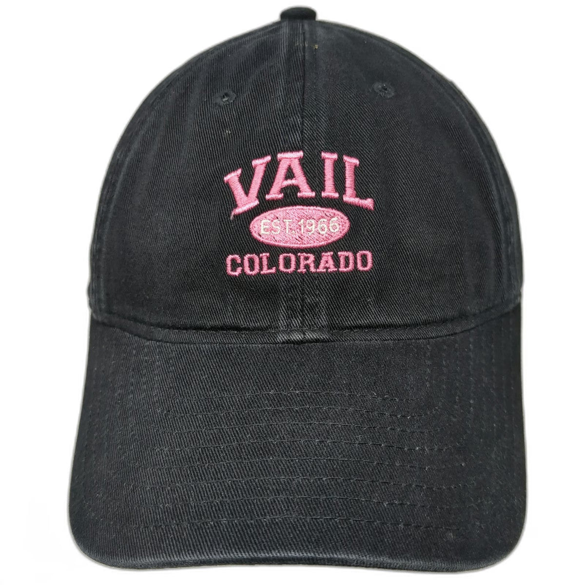 Legacy Baseball Cap Black One Size Vail Colorado Pink Embroidered Travel Hat