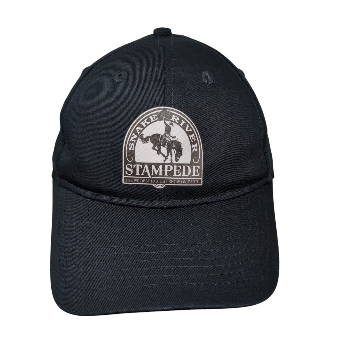 Snake River Stampede Strapback Hat Black Youth OSFA Port & Company