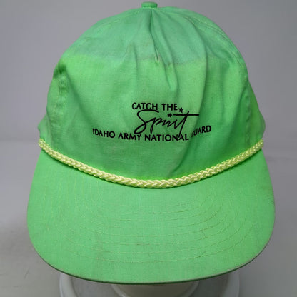 Nissin Cap 5 Panel Green One Size Idaho Army National Guard Hat Rope Snapback
