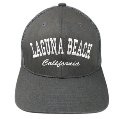 Gray Trucker Hat One Size Laguna Beach California Mesh Back Snapback Embroidery