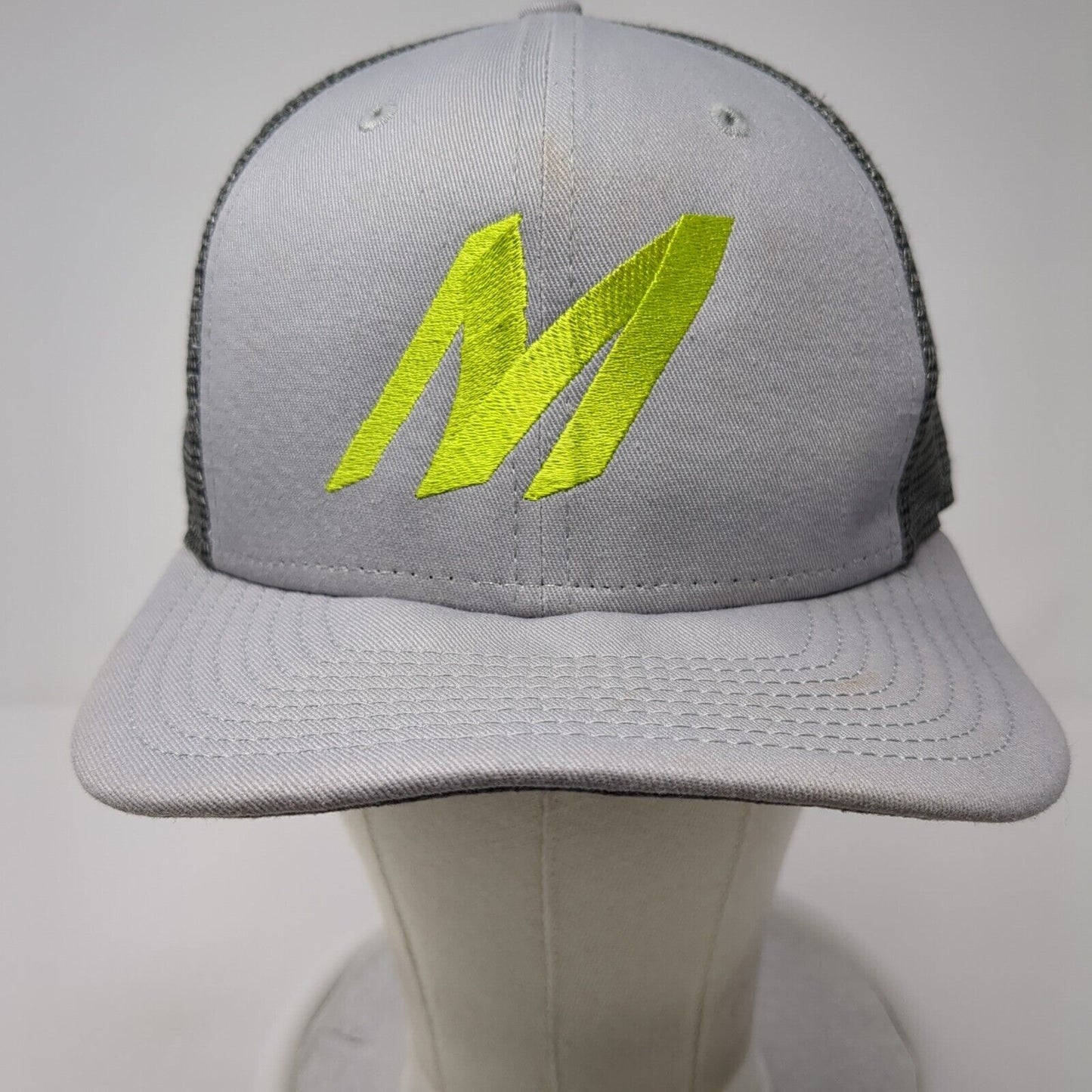 Letter M Snapback Mesh Back Trucker Hat Gray One Size New Era 9Fifty