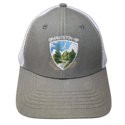 Wild West Trucker Hat Gray One Size Grand Teton National Park Mesh Snapback Cap