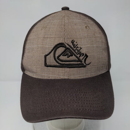 Quiksilver Fitted Hat Brown One Size Embroidered Plaid Vent Holes