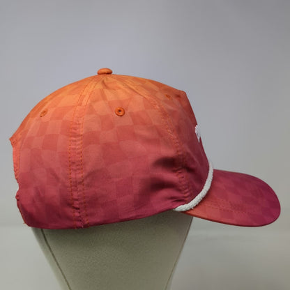 Dunkin' 5 Panel Orange Pink White Hat One Size Rope Checkerboard Snapback