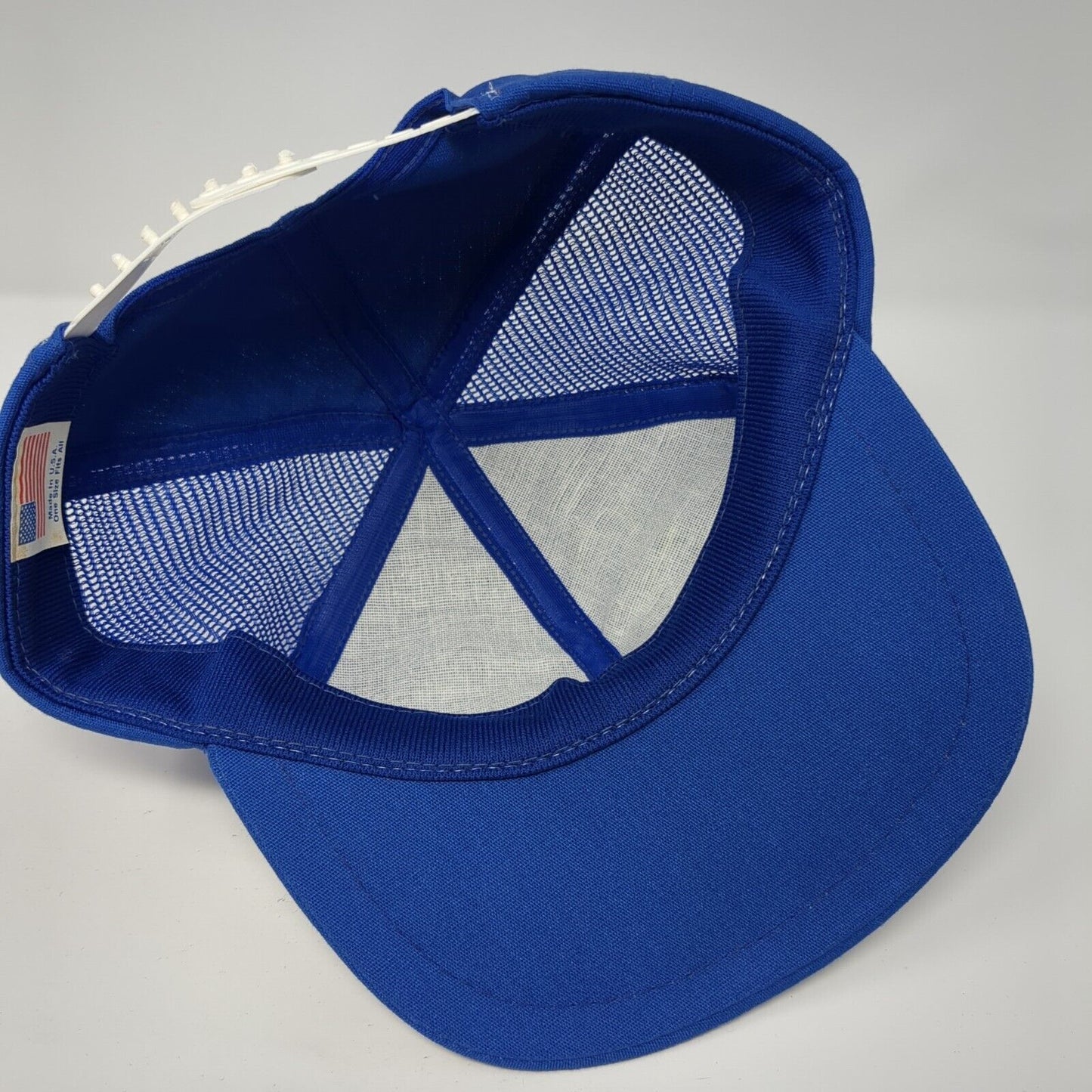 Union Pacific System Snapback Trucker Hat Blue One Size Adjustable Mesh Back