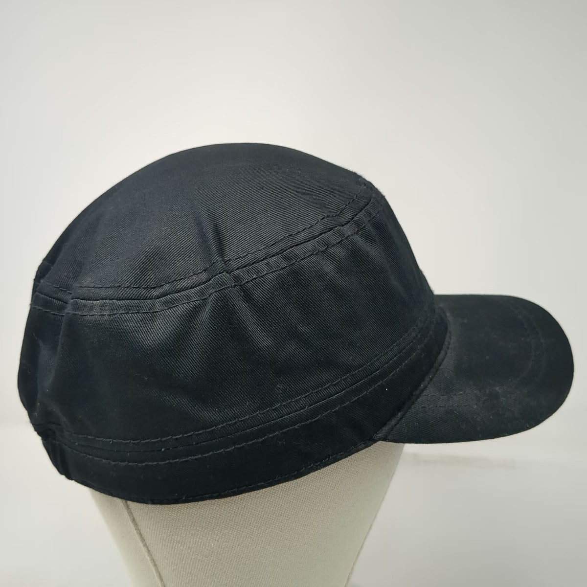 Army Cap Black OSFM Beaded Cross Floral Graphic Embellished Fashion Cadet Hat