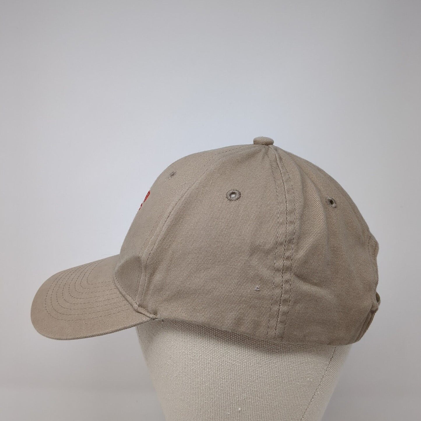 Hacker Strapback Hat Tan One Size Adjustable Embroidered 6 Panel KC Caps