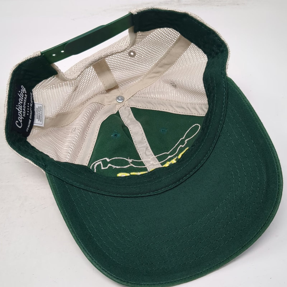 Captivating Headwear Oregon Ducks NCAA Trucker Hat Green One Size Snapback Mesh