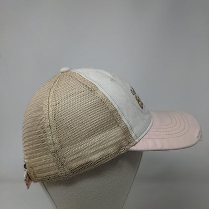But First Coffee Slideback Hat White OSFM Adjustable Mesh Back Distressed
