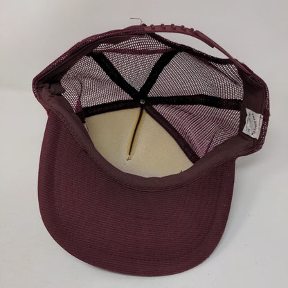 Chave Duoro Espresso Coffee Snapback Trucker Hat Red Burgundy Mesh Back Rope