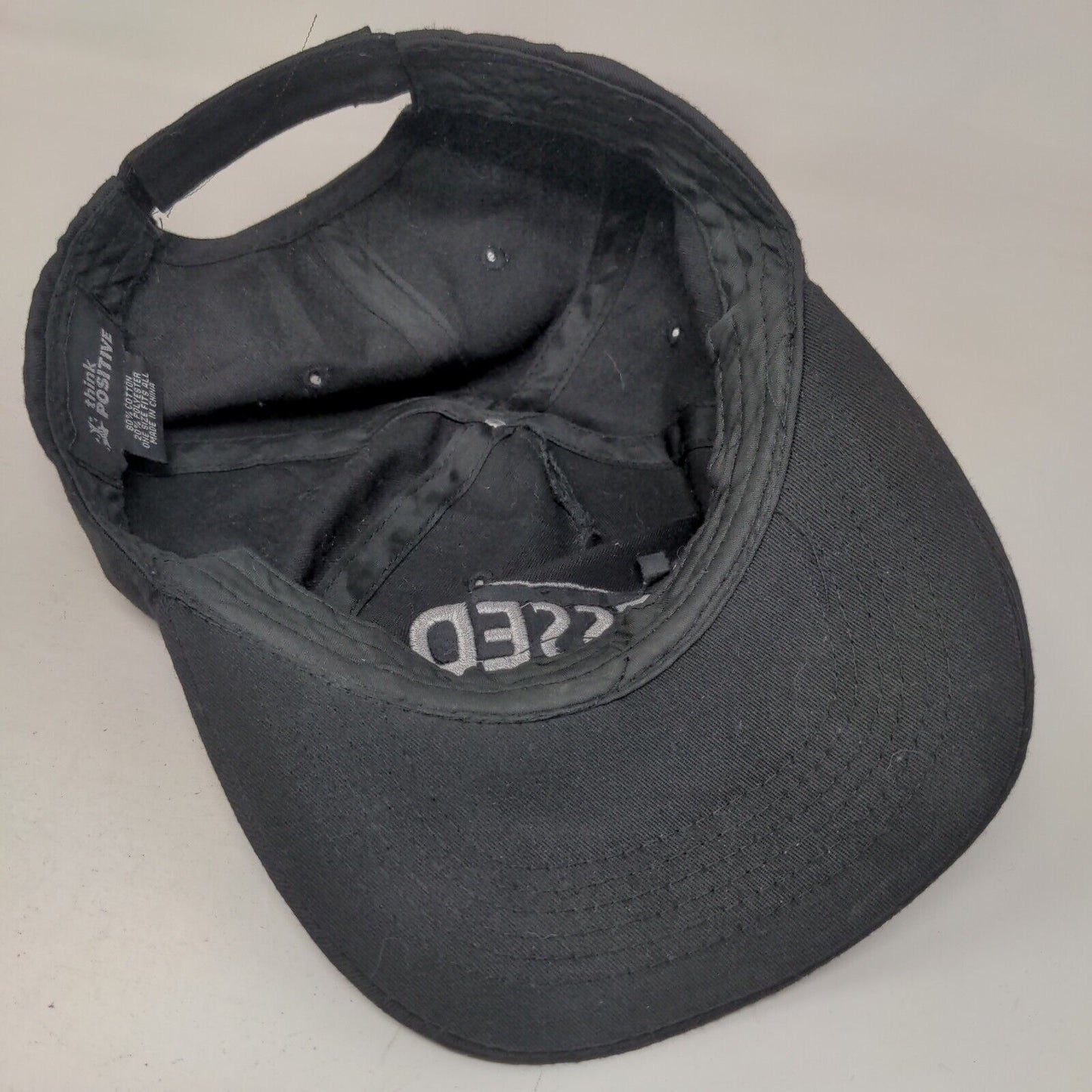 Blessed Strapback Hat Black OSFA Embroidered Adjustable Think Positive