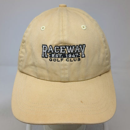 Ahead Baseball Cap Yellow One Size Raceway Golf Club Slideback Crossed Flags hat