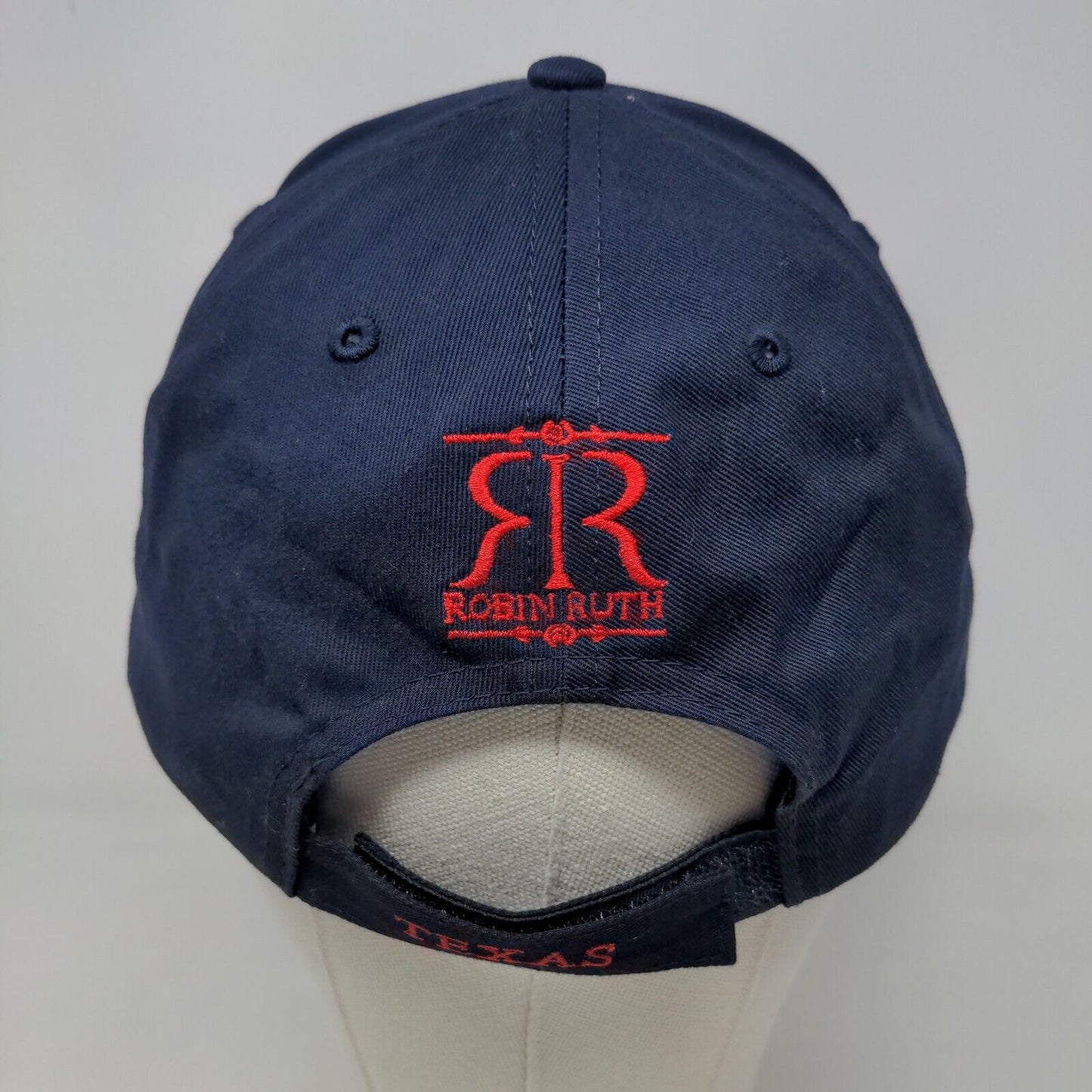 Robin Ruth Men's Strapback Hat Blue Adjustable Embroidered TX Logo Cotton