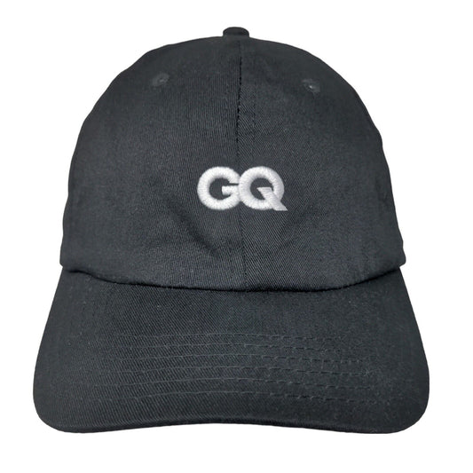 GQ Magazine Men's Slideback Hat Black Size OSFM Embroidered Logo Cotton Blend