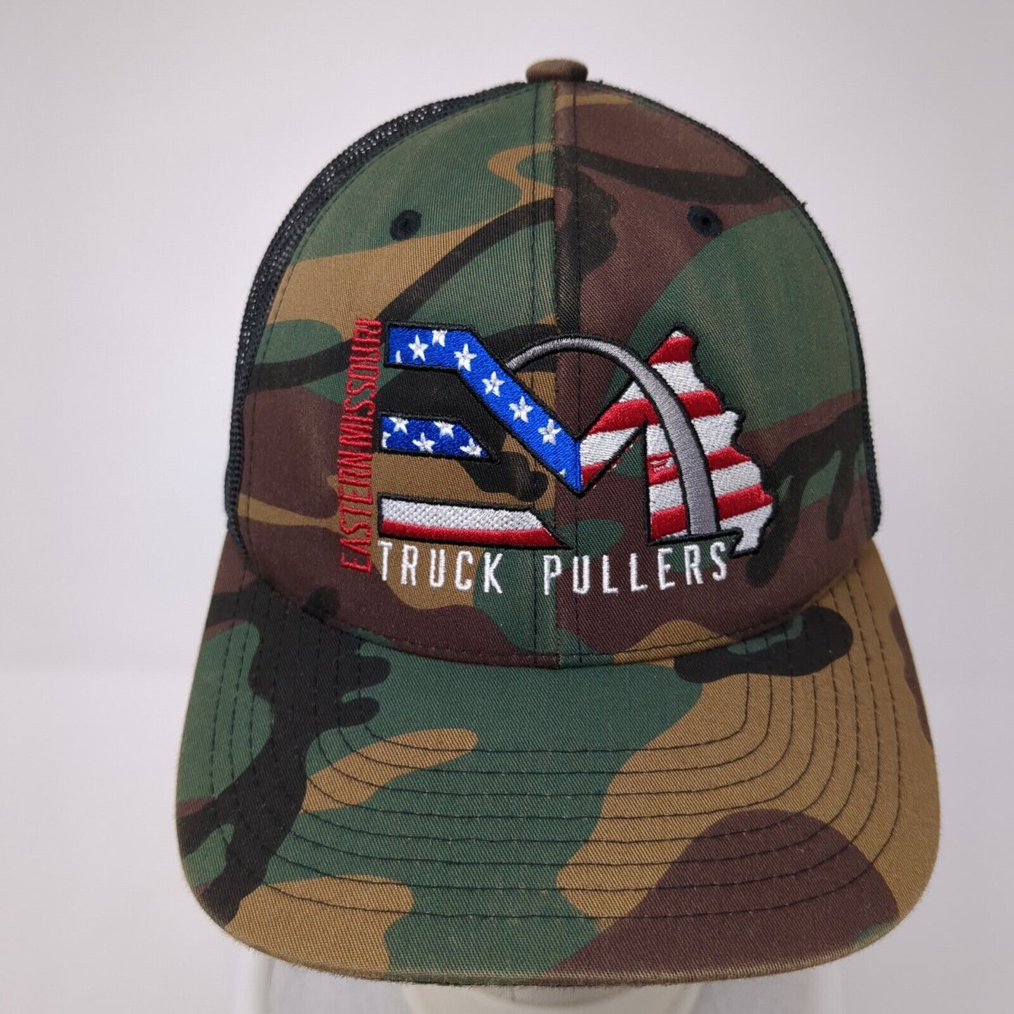 Eastern Missouri Truck Pullers Snapback Trucker Hat Camo One Size Yupoong