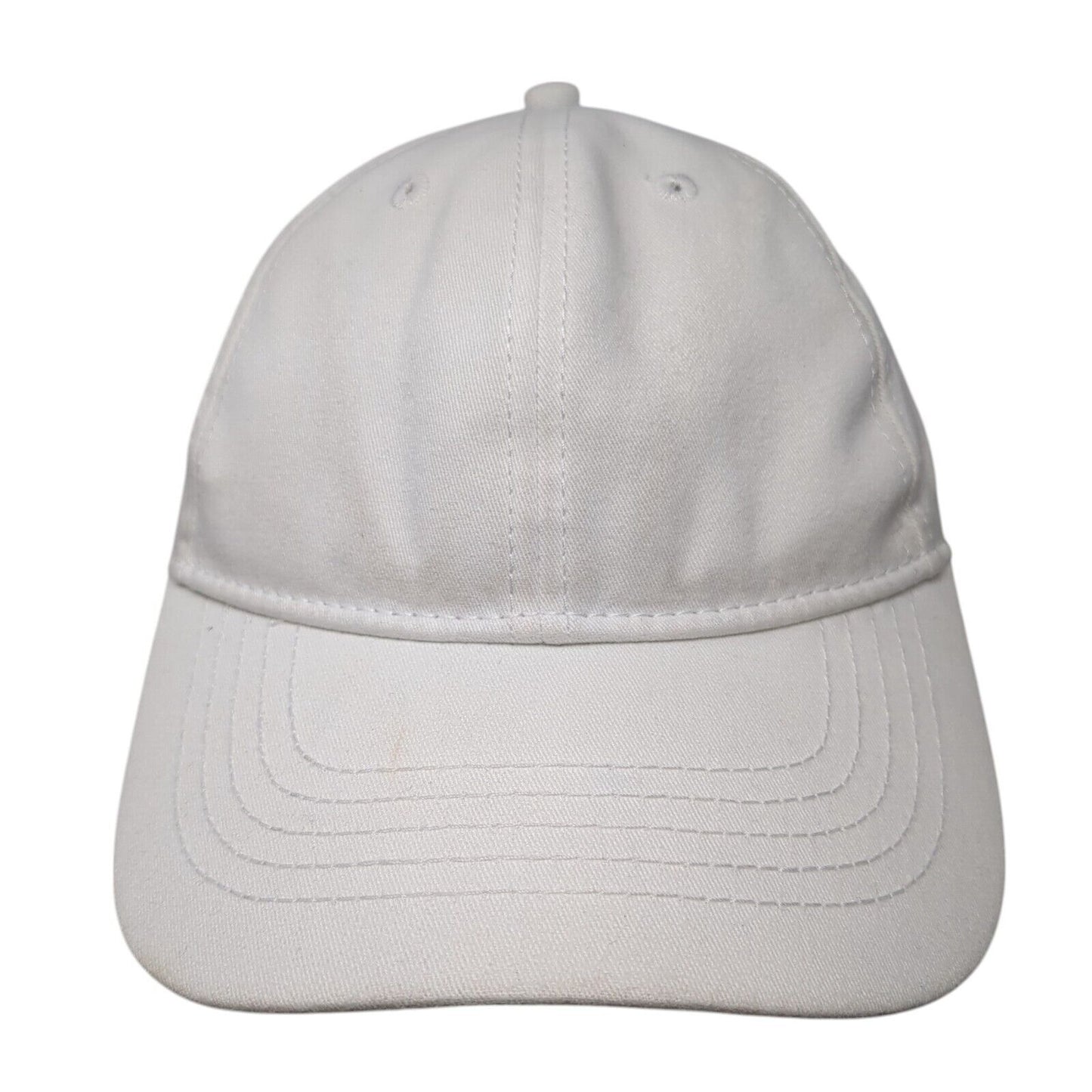 Unbranded Slideback Hat White One Size Adjustable Vented Holes 6 Panel Blank