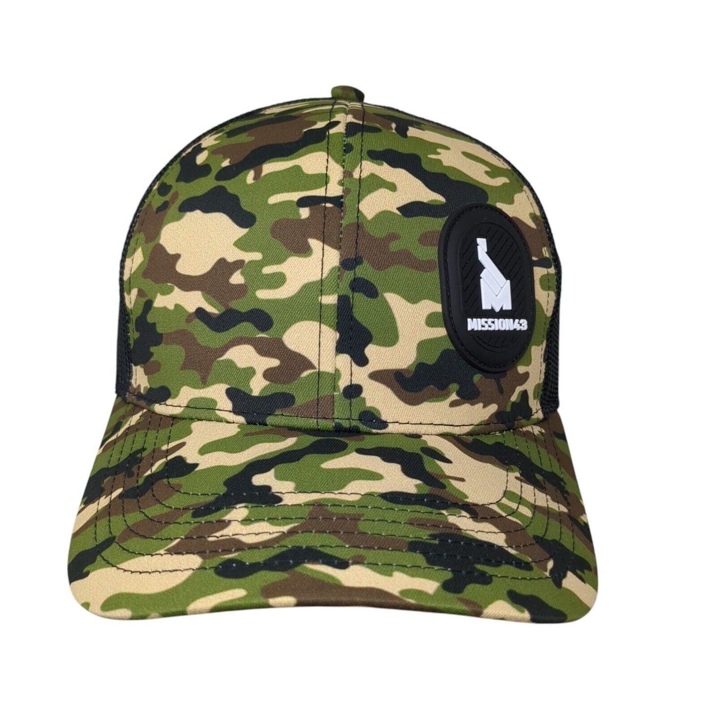 Mission43 Patch Snapback Trucker Hat Camo OSFA Mesh Back Adjustable