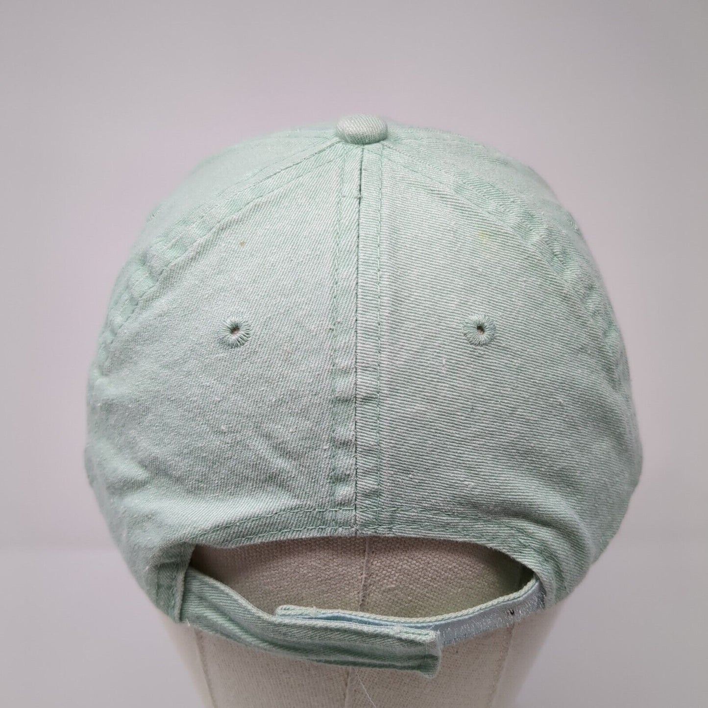 Unbranded Strapback Hat Green One Size Adjustable Vented Holes 6 Panel Blank