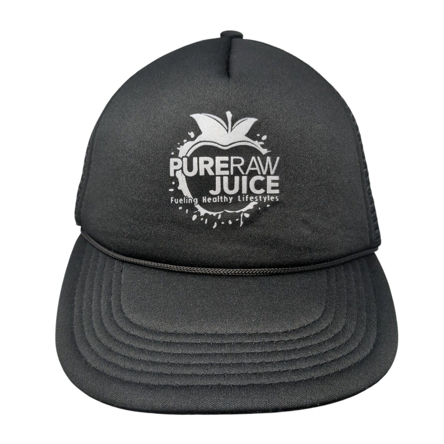 Pure Raw Juice Fueling Healthy Lifestyles Snapback Trucker Hat Black OS Rope