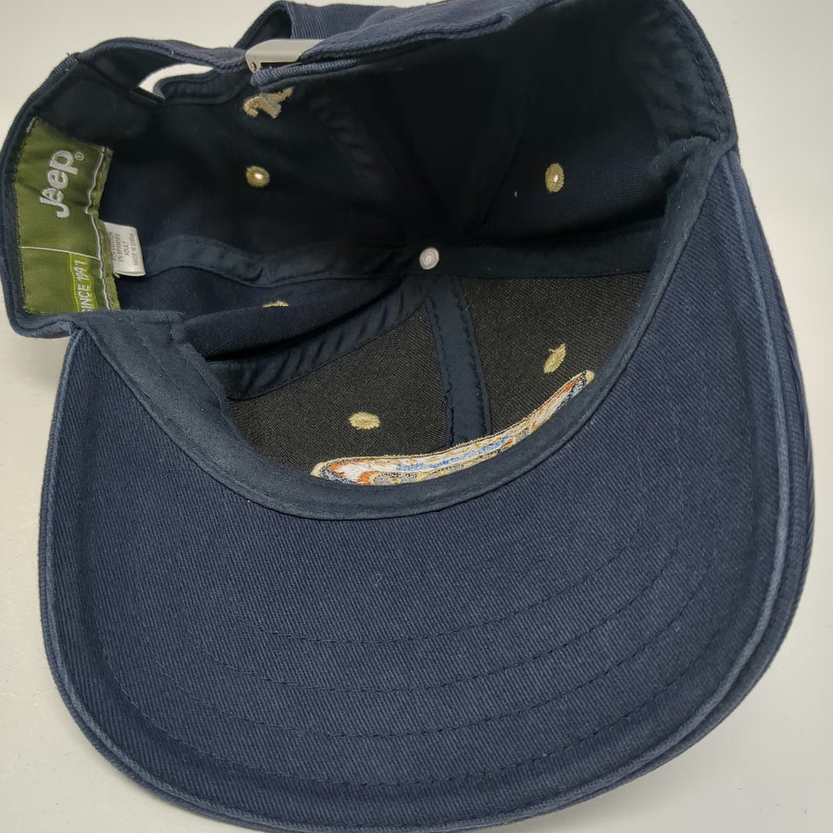 Jeep Baseball Cap Blue One Size Test the Limits Mountain Graphic Slideback Hat