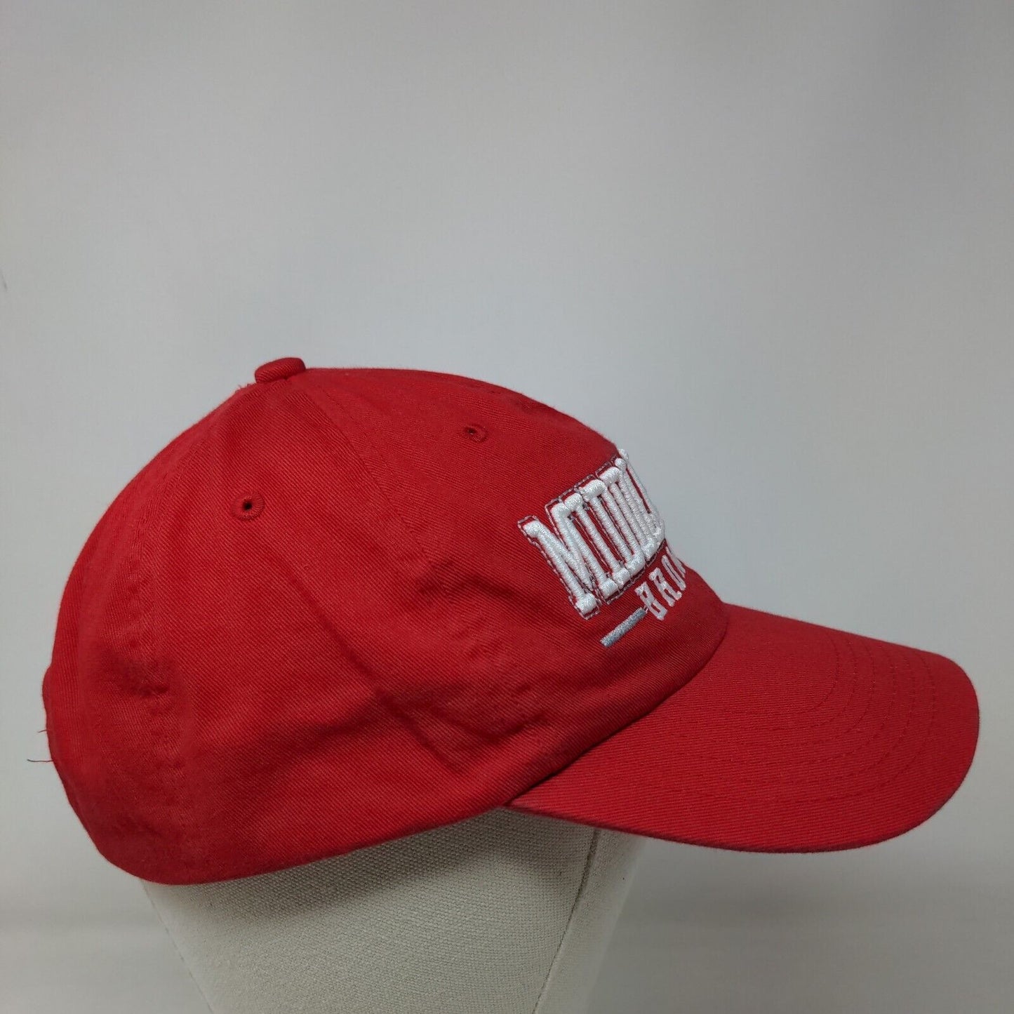 Ohiopyle Men's Strapback Hat Red Embroidered Middleburg Broncos Logo Cotton