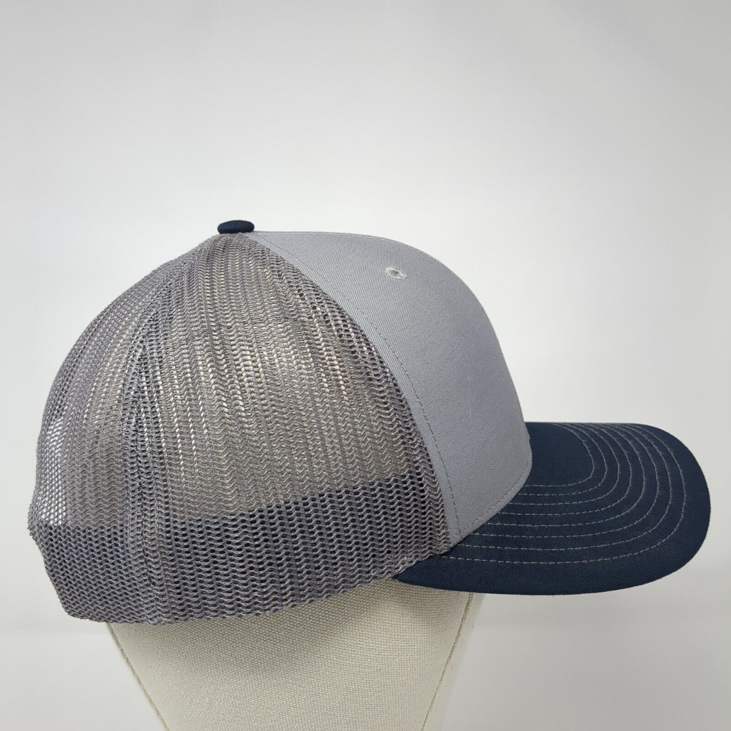 Richardson Snapback Mesh Back Trucker Hat Gray One Size Letter Logo