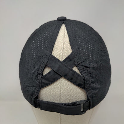 Unbranded Criss Cross Ponytail Strapback Hat Black 57-58cm Solid Blank