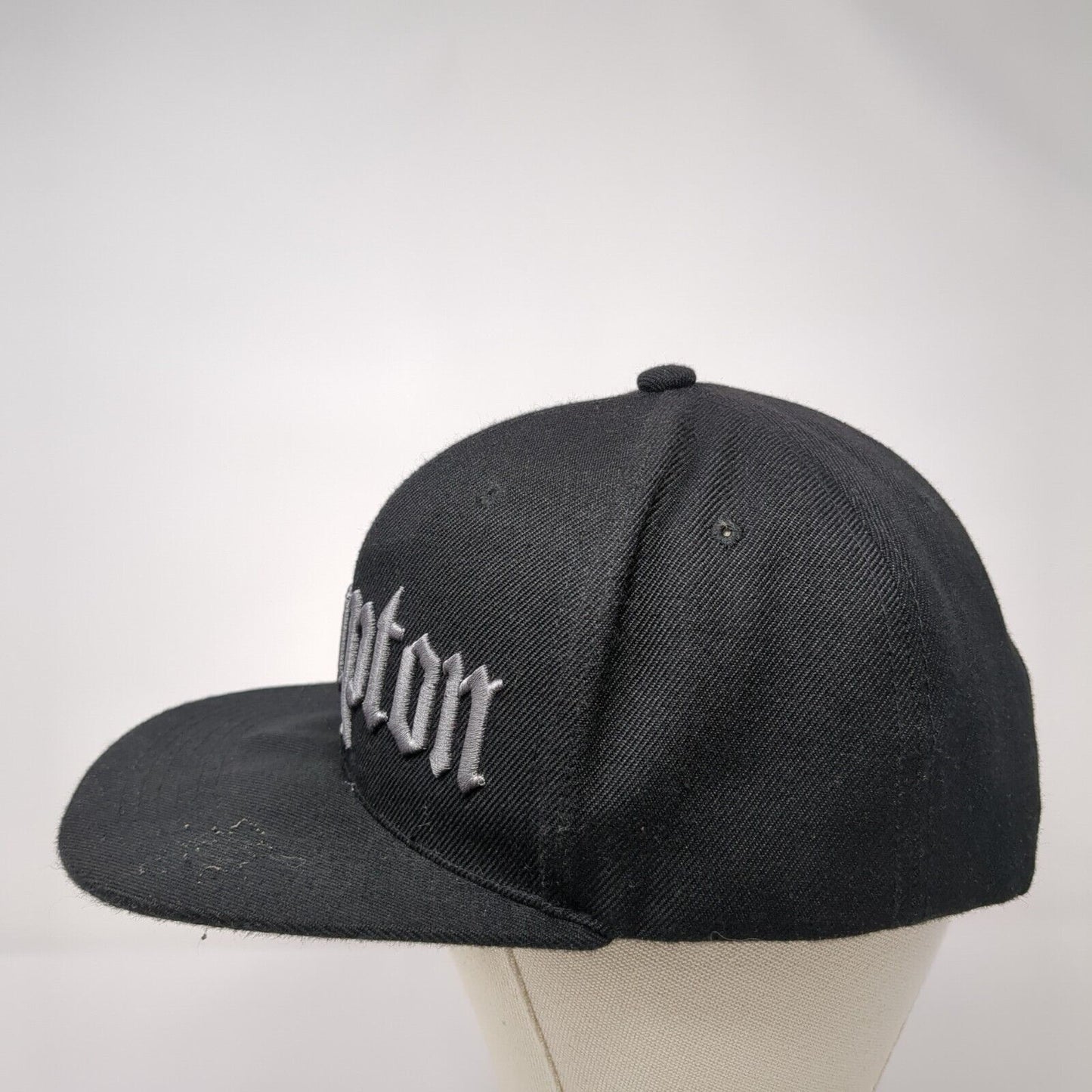 Compton Snapback Hat Black One Size Adjustable Embroidered 6 Panel Big Bear