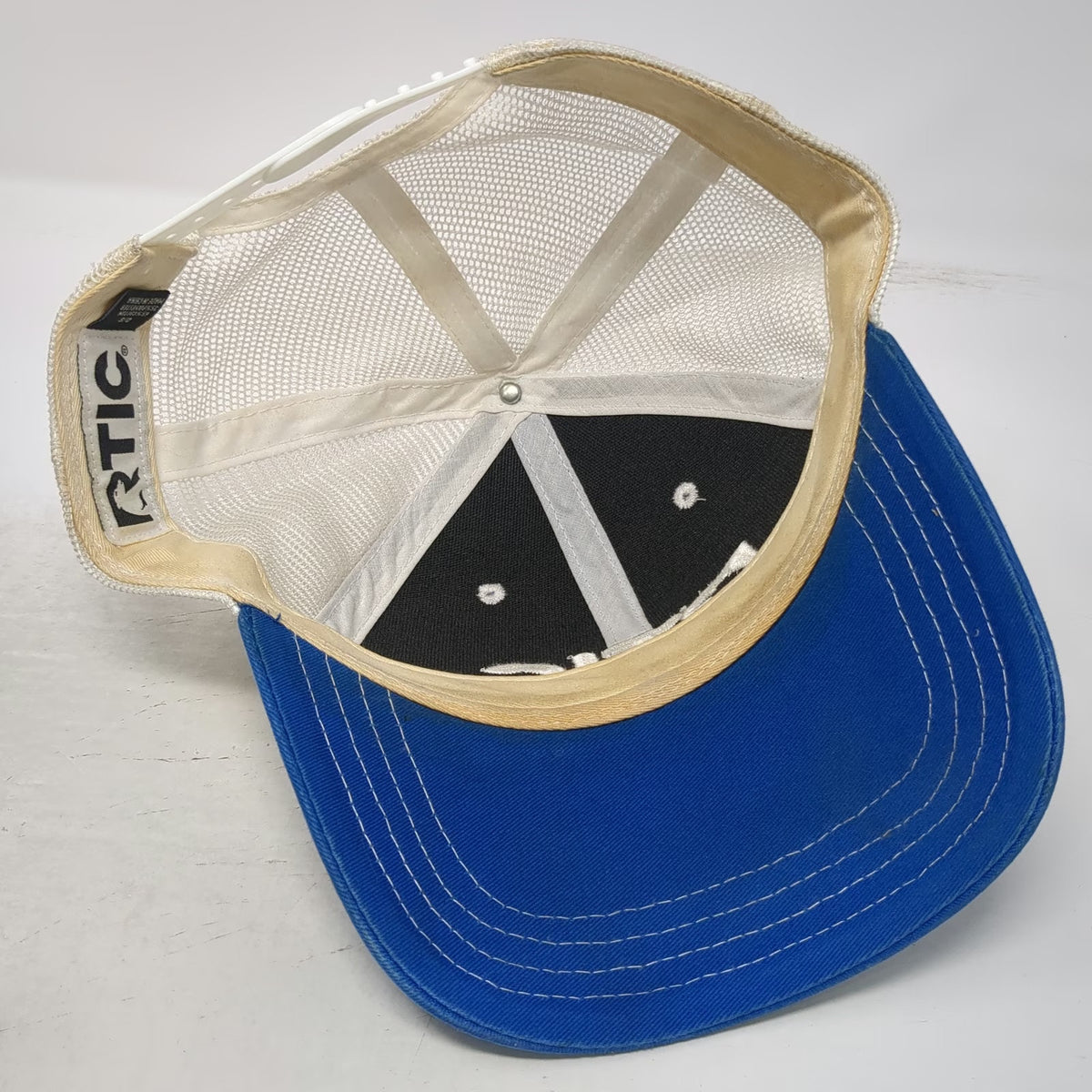 RTIC Trucker Hat Blue White One Size Mesh Back Snapback Logo Adjustable Outdoors