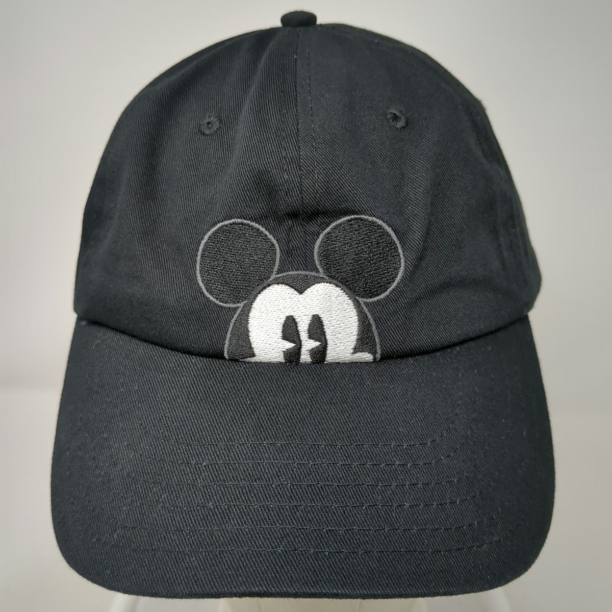 Disney Mickey Mouse Baseball Cap Black One Size Comic Strip Underbrim Slider Hat