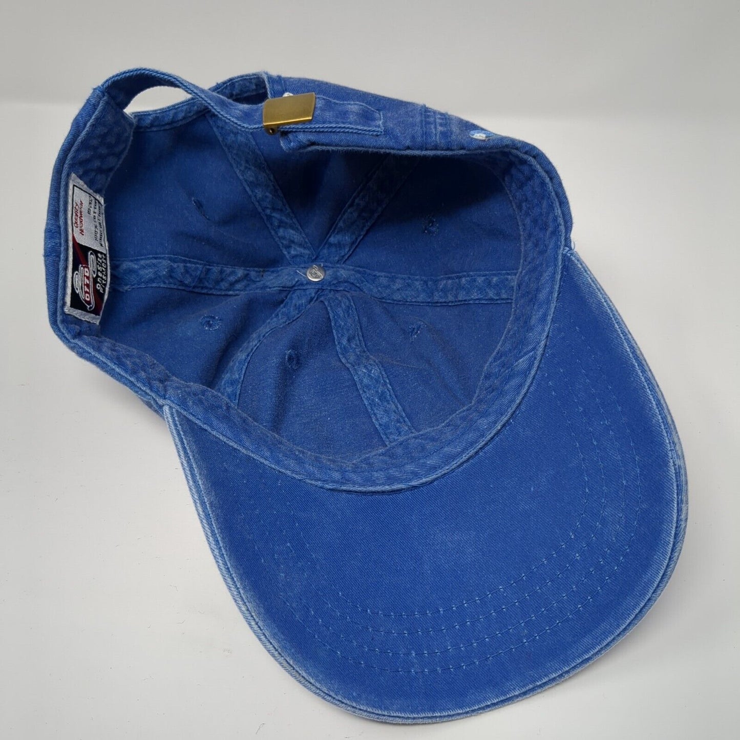 Otto Slideback Hat Blue One Size Adjustable Butterfly Embroidered Bling