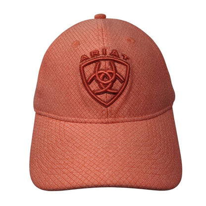 Ariat Strapback Hat Orange OSFM Adjustable Embroidered Logo Vented Holes 6 Panel