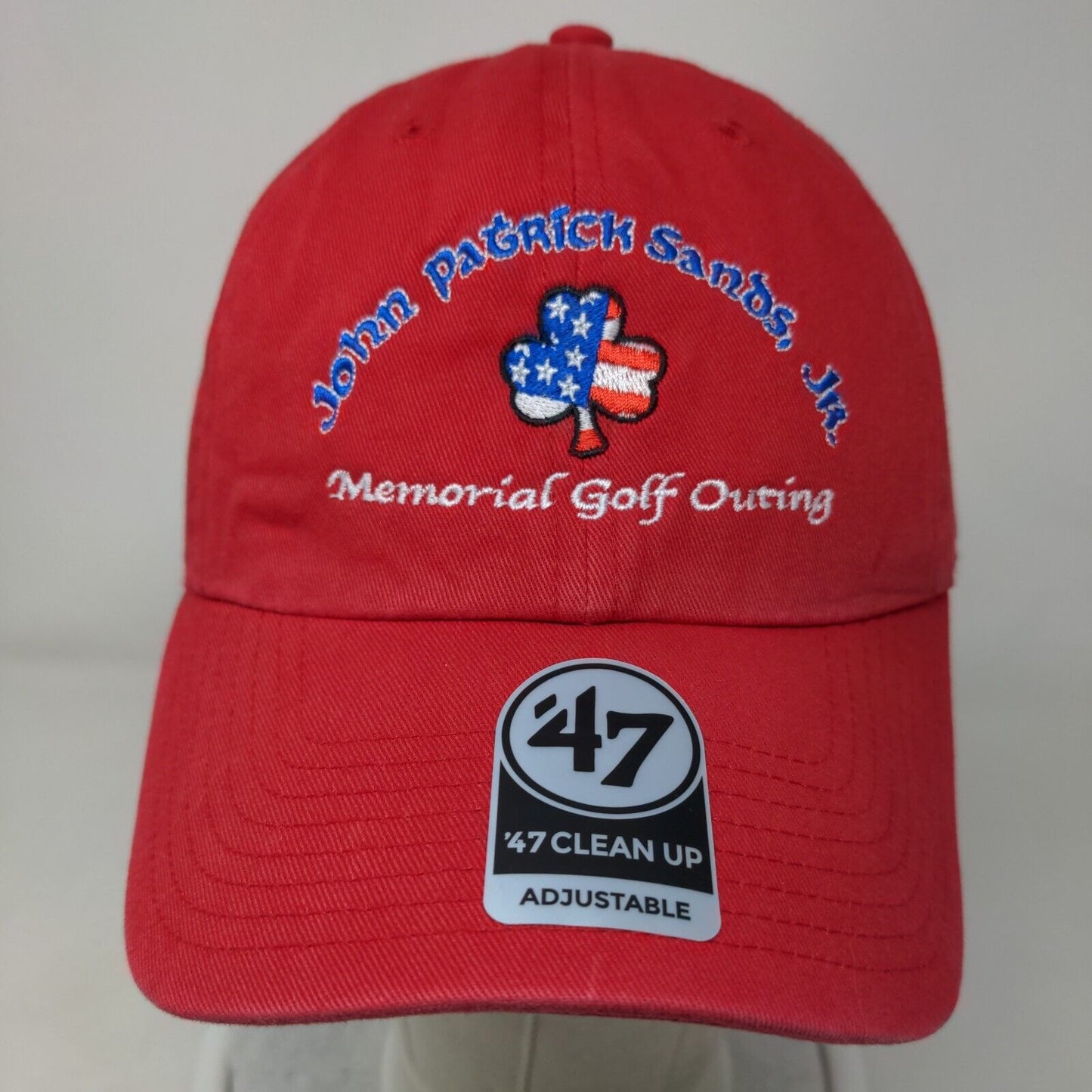 John Patrick Sands Jr. Memorial Golf Outing Slideback Hat Red OSFA Embroidered