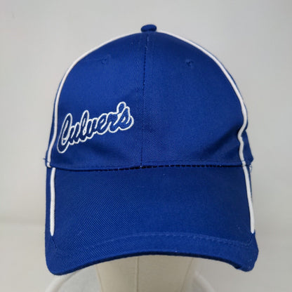 Culver's Men's Strapback Hat Blue Adjustable Embroidered Logo Polycotton