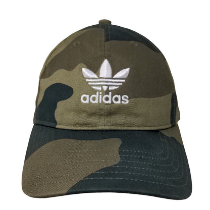 Adidas Men's Slideback Hat Green Camo Size OSFM Embroidered Trefoil Logo