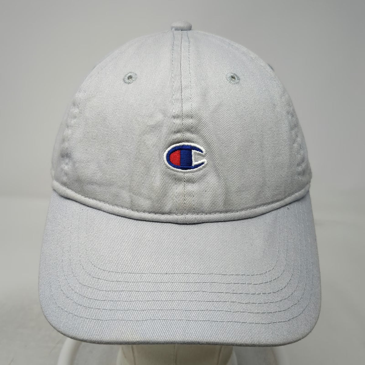 Champion Baseball Cap Gray One Size Slideback Embroidered Logo Cotton Hat