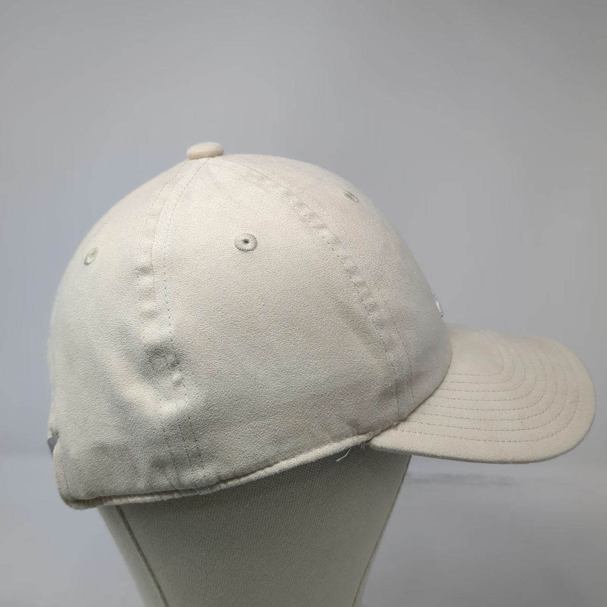 Adidas Beige Baseball Cap One Size Suede Slideback Embroidered Logo Sport Hat