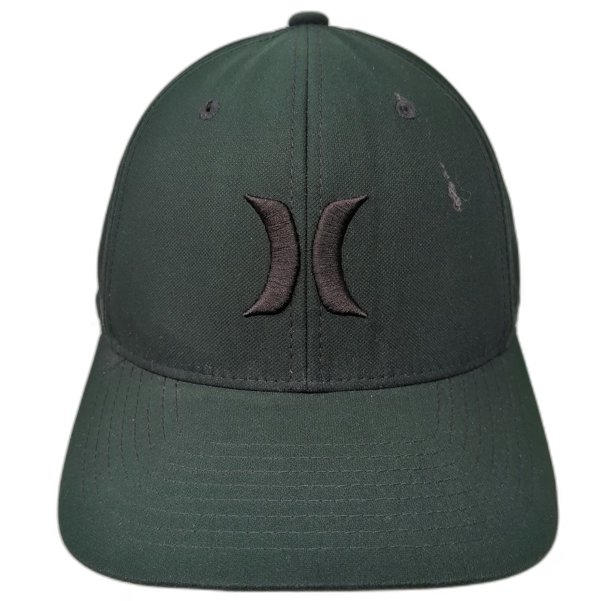 Hurley Baseball Cap Green XL Flexfit Embroidered Logo Polyester Stretch Fit Hat