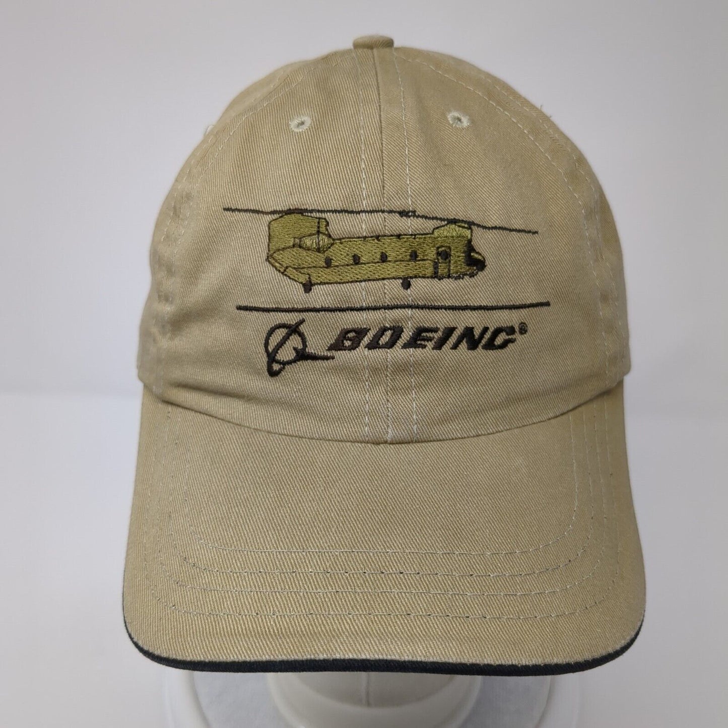 Boeing Slideback Hat Tan One Size Adjustable Embroidered Patriotic 6 Panel