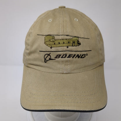 Boeing Slideback Hat Tan One Size Adjustable Embroidered Patriotic 6 Panel