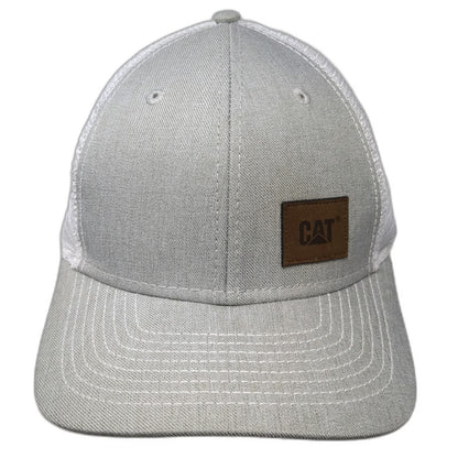Cat Baseball Cap Gray One Size Snapback Mesh Back Logo Patch Trucker Work hat