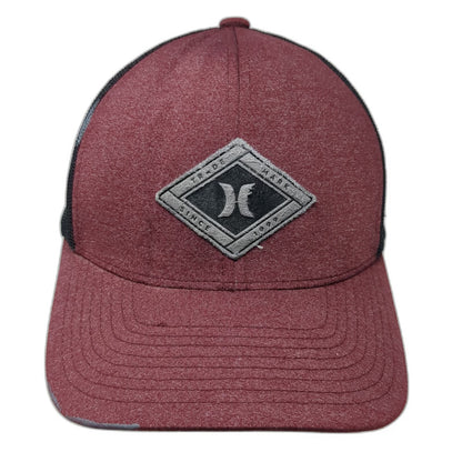 Hurley Trucker Hat Red Black Gray One Size Mesh Back Snapback Born From Water