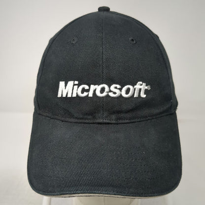Sweda Microsoft Baseball Cap Black Hat Embroidered Adjustable Strapback Vintage