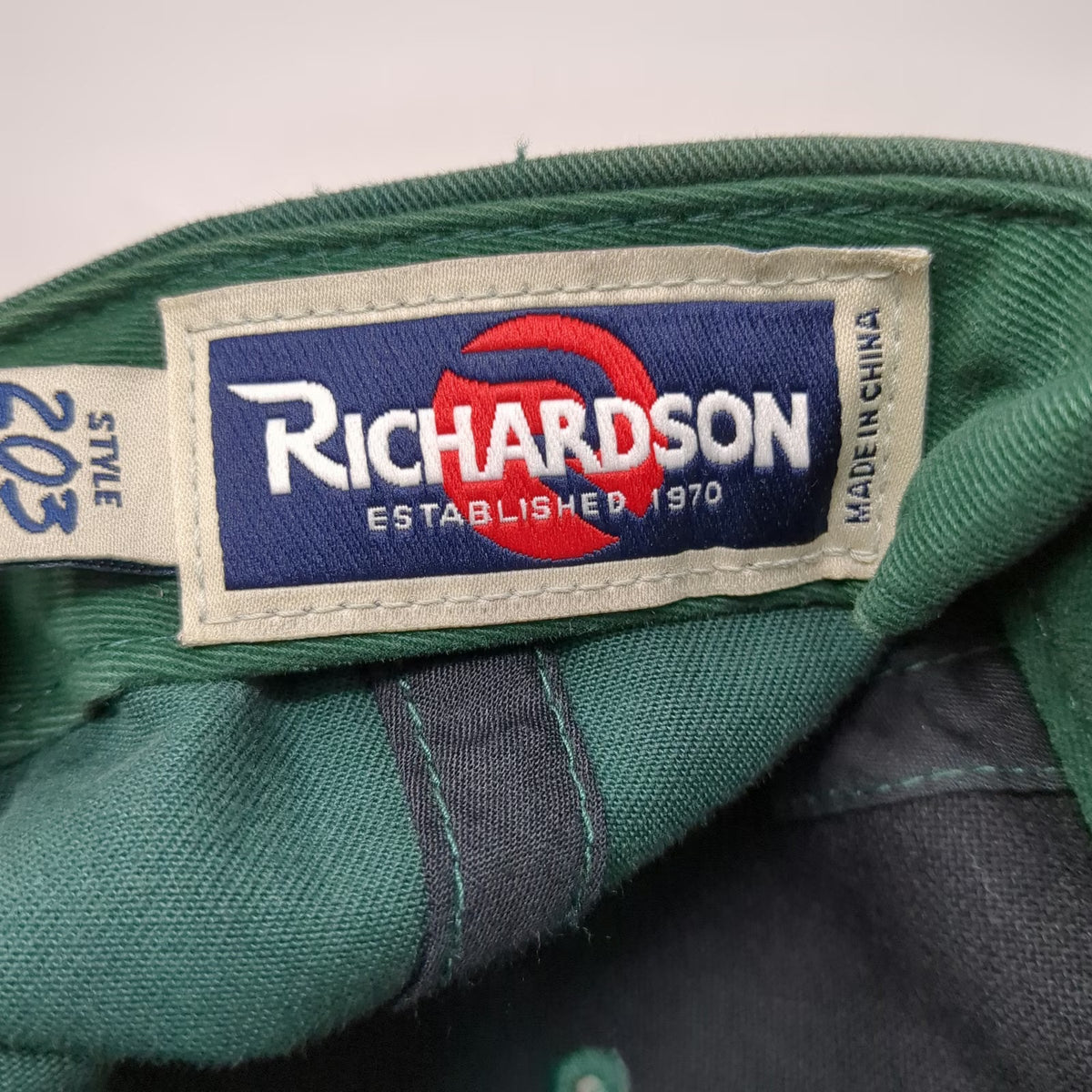 Richardson Baseball Cap Green One Size Strapback Cotton NW Natural Logo Hat