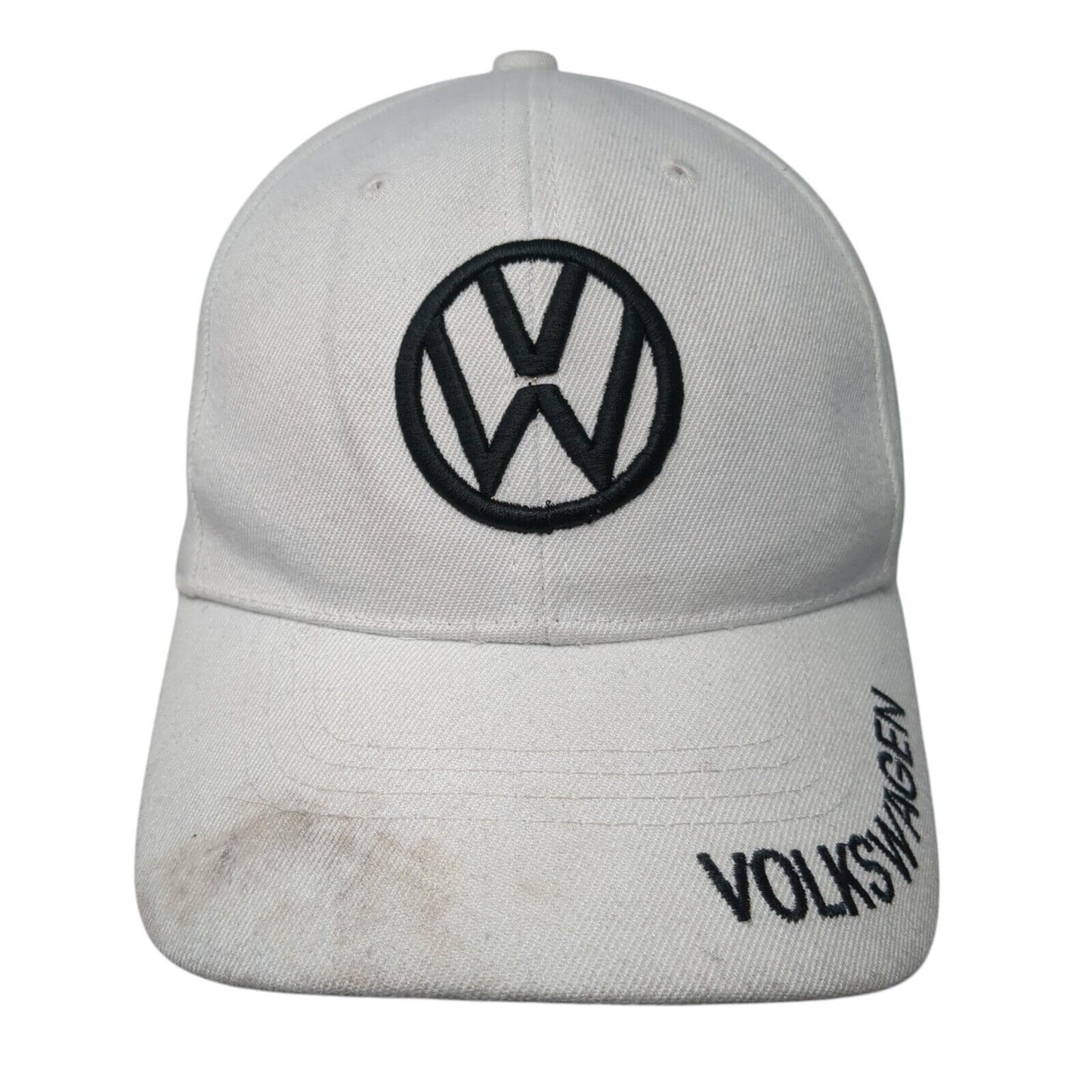 Volkswagen Strapback Hat White One Size Adjustable Embroidered Elite