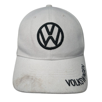 Volkswagen Strapback Hat White One Size Adjustable Embroidered Elite